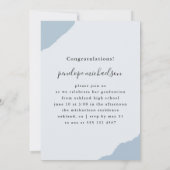 シンプルスプラッシュブルーフォト卒業パーティー 招待状 (裏面)