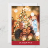 シンプルスペインのクリスマス・フェリーズ・ナヴィダッド写真赤 シーズンカード (正面)