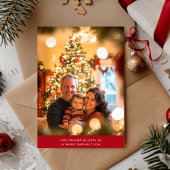 シンプルスペインのクリスマス・フェリーズ・ナヴィダッド写真赤 シーズンカード