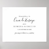 シンプルスペインのリハーサルディナーウェルカムサイン ポスター (正面)