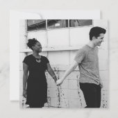 シンプルスペインの写真モダンハート結婚の セーブザデート (裏面)