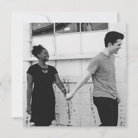 シンプルスペインの写真モダンハート結婚の セーブザデート (裏面)