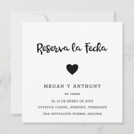 シンプルスペインの写真モダンハート結婚の セーブザデート