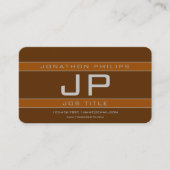 シンプルスポーティブラウン&グレージオメトリック 名刺 (正面)