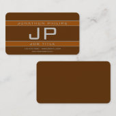 シンプルスポーティブラウン&グレージオメトリック 名刺 (正面/裏面)