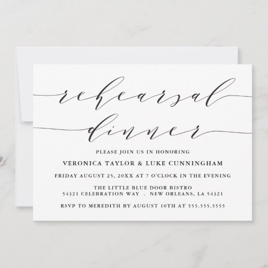 シンプルスモダンクリプト |リハーサルディナー招待状 招待状 (正面)