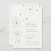 シンプルスモダンジグリーンダンデオンブライダルシャワー 招待状 (正面)