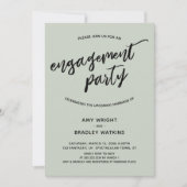 シンプルスモダンジ手書き婚約パーティ 招待状 (正面)