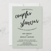 シンプルスモダンセージ手書きカップル 招待状 (正面)