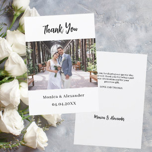 シンプルスモダント結婚の写真サンキューカード 招待状