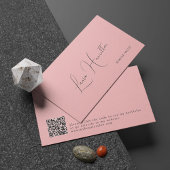 シンプルスモダンフェミニントQRコードのピンク美しい 名刺