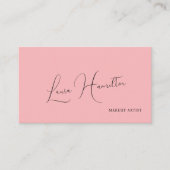 シンプルスモダンフェミニントQRコードのピンク美しい 名刺 (正面)