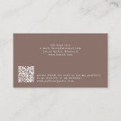シンプルスモダンフェミニントQRコード茶色美しい 名刺 (裏面)