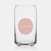 シンプルスリムカスタムラインタイポグラフィピンク ガラス缶 (正面)