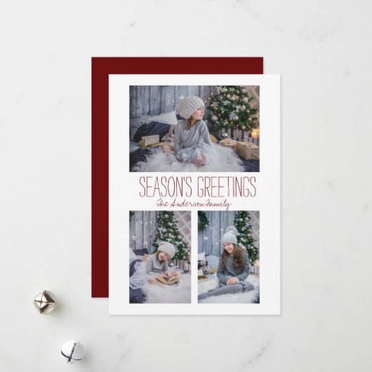 シンプルスリーフォトファミリー シーズンカード (正面/裏面インサイチュ)