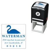 シンプルスワンシルエットファミリー名差出人住所 セルフインキングスタンプ (インサイチュ)