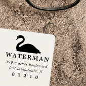 シンプルスワンシルエットファミリー名差出人住所 セルフインキングスタンプ