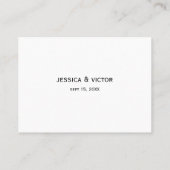 シンプルスワール結婚のエスコート プレイスカード (裏面)