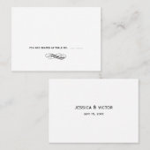 シンプルスワール結婚のエスコート プレイスカード (正面/裏面)