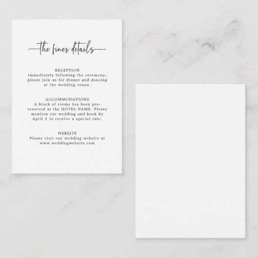 シンプルス結婚クリプトの詳細エンクロージャカード エンクロージャーカード (正面/裏面)