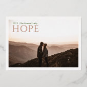 シンプルセリフHOPEグリーンウォーター実在色 箔シーズンカード (正面)