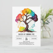 シンプルセレクトツリー誕生日 招待状 (スタンド正面)