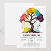 シンプルセレクトツリー誕生日 招待状 (正面/裏面)