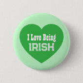 シンプルセント・パトリックの日グリーンI大好きアイリッシュ 缶バッジ (正面)