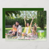 シンプルセント・パトリックの日シャムロックの家族の写真 シーズンカード (正面/裏面)