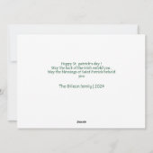 シンプルセント・パトリックの日シャムロックの家族の写真 シーズンカード (裏面)