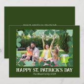 シンプルセント・パトリックの日シャムロックの家族の写真 シーズンカード (正面/裏面)