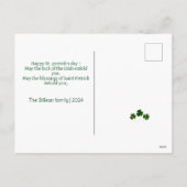 シンプルセント・パトリックの日シャムロックの家族の写真 シーズンポストカード (裏面)