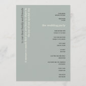 シンプルセージアイボリー文字結婚式 プログラム (裏面)