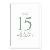 シンプルセージエレガントグリーン結婚書道 テーブルナンバー (裏面)