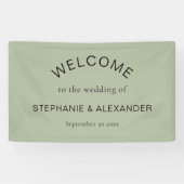 シンプルセージカスタムグリーン歓迎結婚先 横断幕 (横)