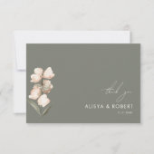 シンプルセージグリシンプルン結婚サンキューカード サンキューカード (正面)