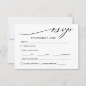 シンプルセージグリーンとホワイト 出欠カード (正面)