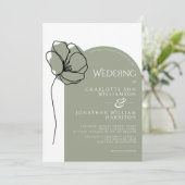 シンプルセージグリーンアモダンーチフローラスケッチ 招待状 (スタンド正面)