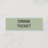 シンプルセージグリーンニュー結婚ライズドリンクチケット スキニー名刺 (正面)