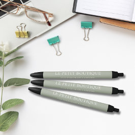 シンプルセージグリーンビジネスプロモーション 黒ボールペン