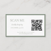 シンプルセージグリーンボタニカルクレストモノグラム結婚ズ エンクロージャーカード (正面)