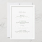 シンプルセージグリーンモノグラムエレガントウェディング 招待状 (裏面)