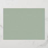 シンプルセージグリーンモノグラムエレガントウェディングRSVP 箔招待状ポストカード (裏面)