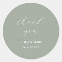 シンプルセージグリーン書結婚のシール