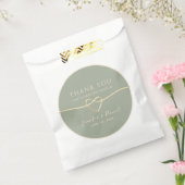 シンプルセージグリーン結婚式の引き出物バッグ フェイバーバッグ (封をした状態)