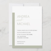 シンプルセージグリーン結婚式招待状 招待状 (正面)