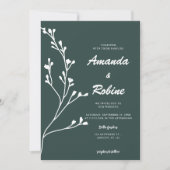 シンプルセージグリーン結婚式招待状 招待状 (正面)