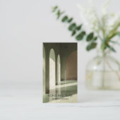 シンプルセージモダンインテリアデザイナーホームステージング 名刺 (スタンド正面)