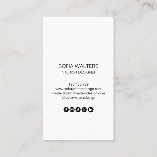 シンプルセージモダンインテリアデザイナーホームステージング 名刺 (裏面)