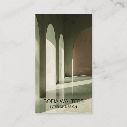 シンプルセージモダンインテリアデザイナーホームステージング 名刺 (正面)